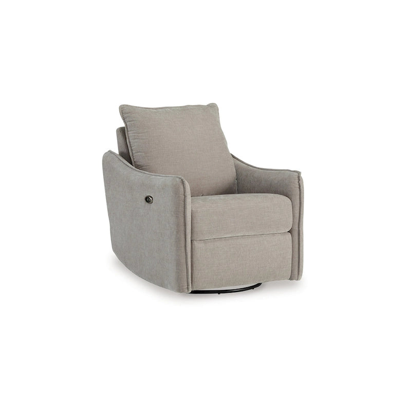 Fauteuil inclinable électrique pivotant Bradley, polyester gris, dossier coussiné