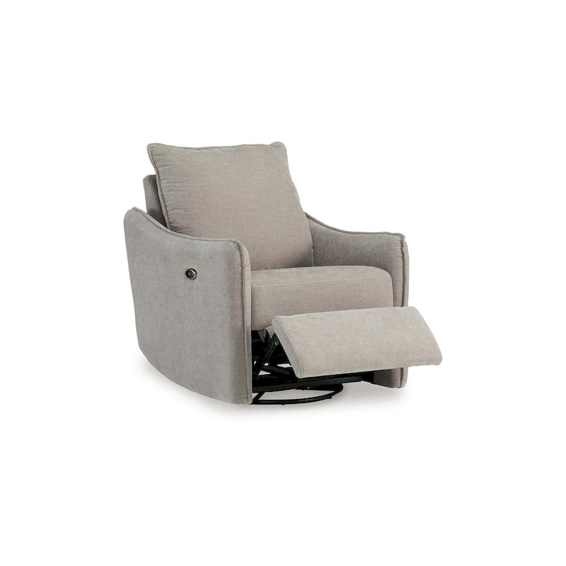 Fauteuil inclinable électrique pivotant Bradley, polyester gris, dossier coussiné