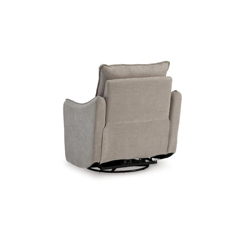 Fauteuil inclinable électrique pivotant Bradley, polyester gris, dossier coussiné