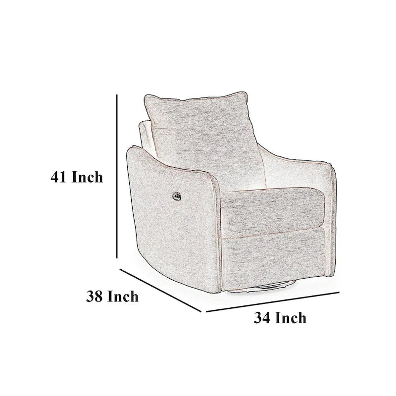 Fauteuil inclinable électrique pivotant Bradley, polyester gris, dossier coussiné