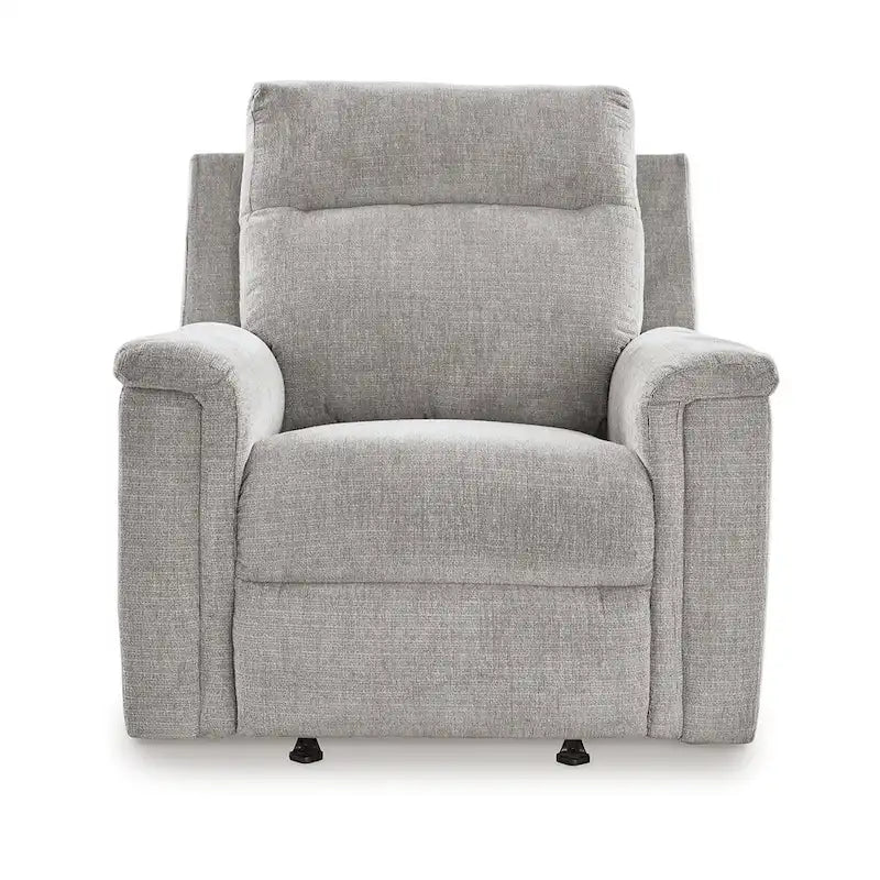 Fauteuil inclinable et basculant Jinu Power, micro-chenille polyester gris cendré