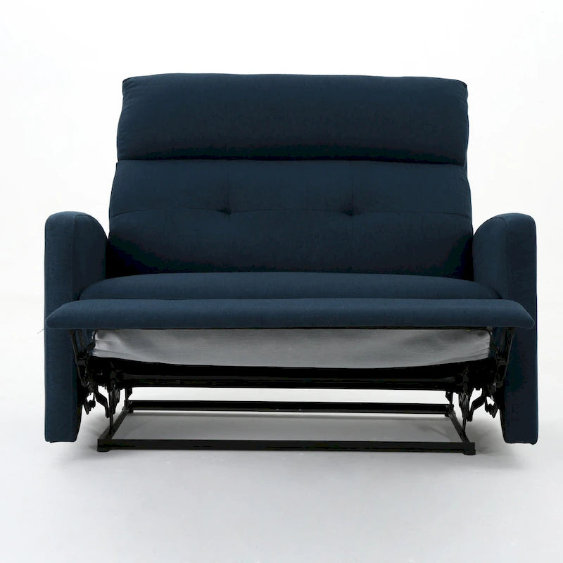 Fauteuil inclinable électrique, Siège large et surdimensionné, Tissu touffeté bleu marine