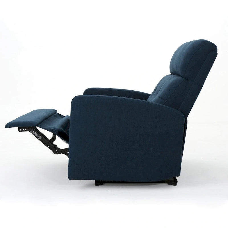 Fauteuil inclinable électrique, Siège large et surdimensionné, Tissu touffeté bleu marine