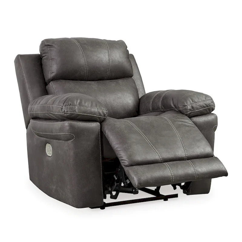 Fauteuil inclinable électrique double Ben, Appui-tête réglable, Similicuir gris