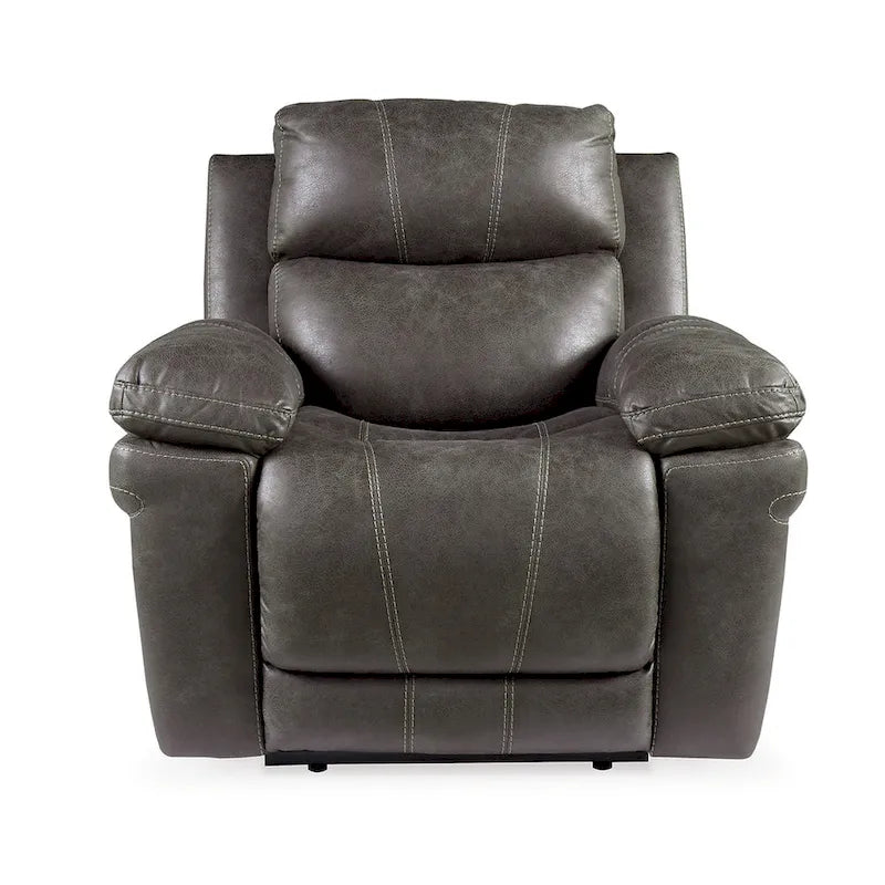 Fauteuil inclinable électrique double Ben, Appui-tête réglable, Similicuir gris