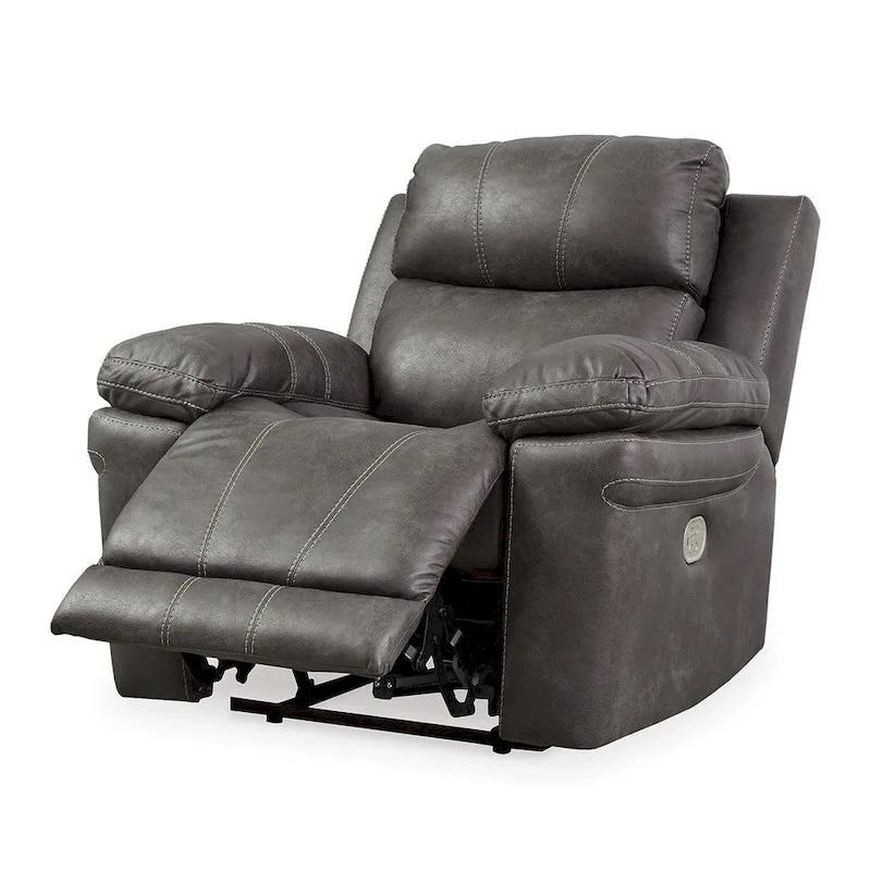 Fauteuil inclinable électrique double Ben, Appui-tête réglable, Similicuir gris