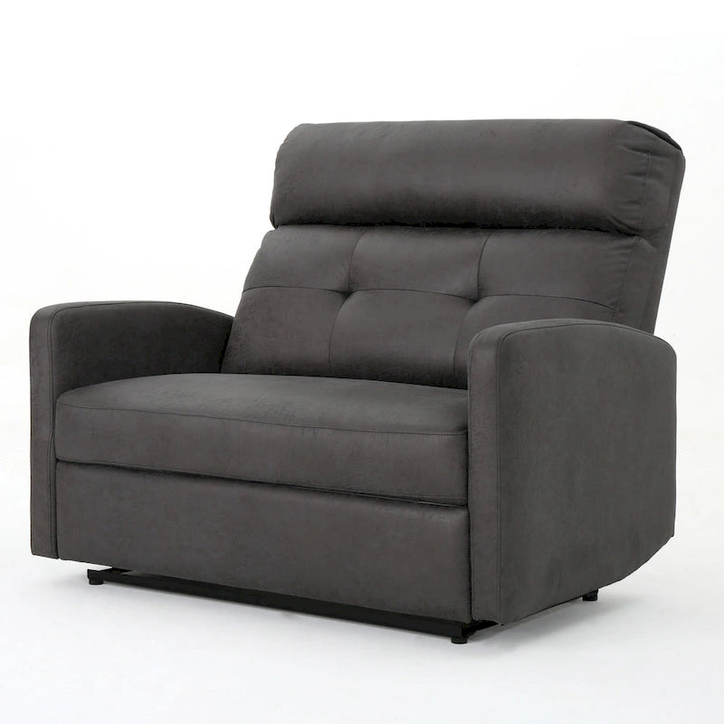 Fauteuil inclinable électrique, Siège large surdimensionné, Microfibre gris ardoise capitonnée