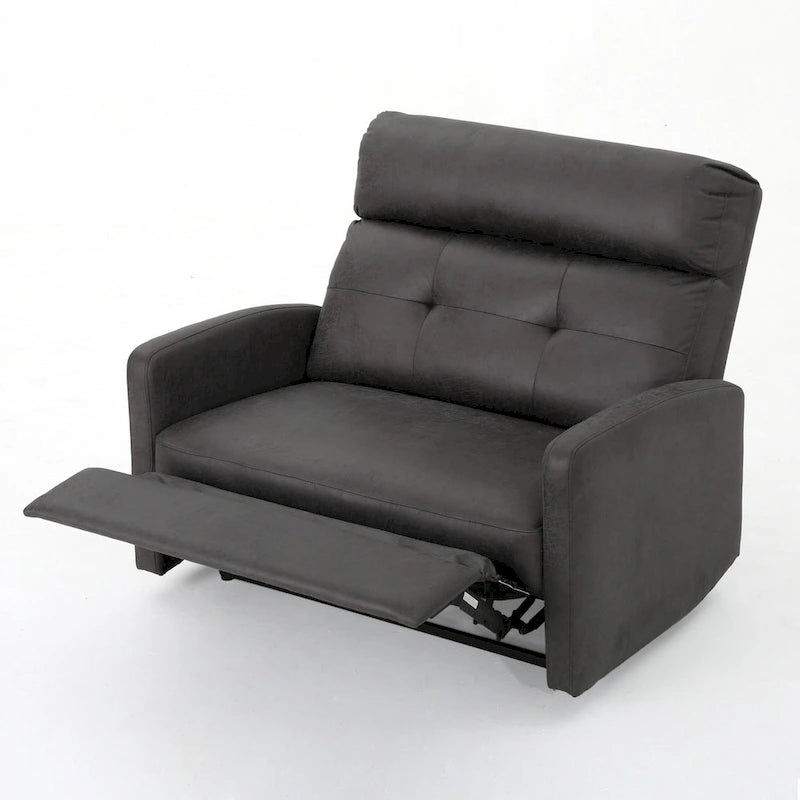 Fauteuil inclinable électrique, Siège large surdimensionné, Microfibre gris ardoise capitonnée