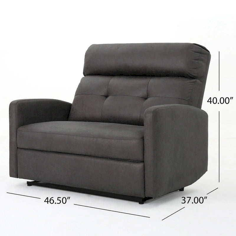 Fauteuil inclinable électrique, Siège large surdimensionné, Microfibre gris ardoise capitonnée