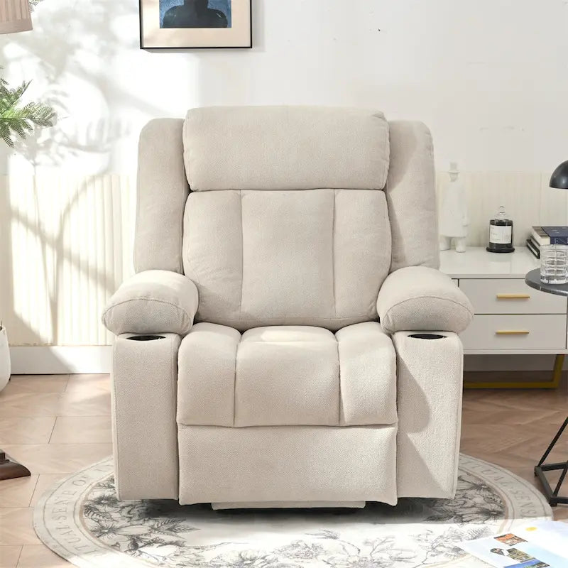 Fauteuil inclinable releveur électrique pour personnes âgées, fauteuils releveurs en tissu avec repose-pieds étendu, avec 2 porte-gobelets, poches latérales, télécommande