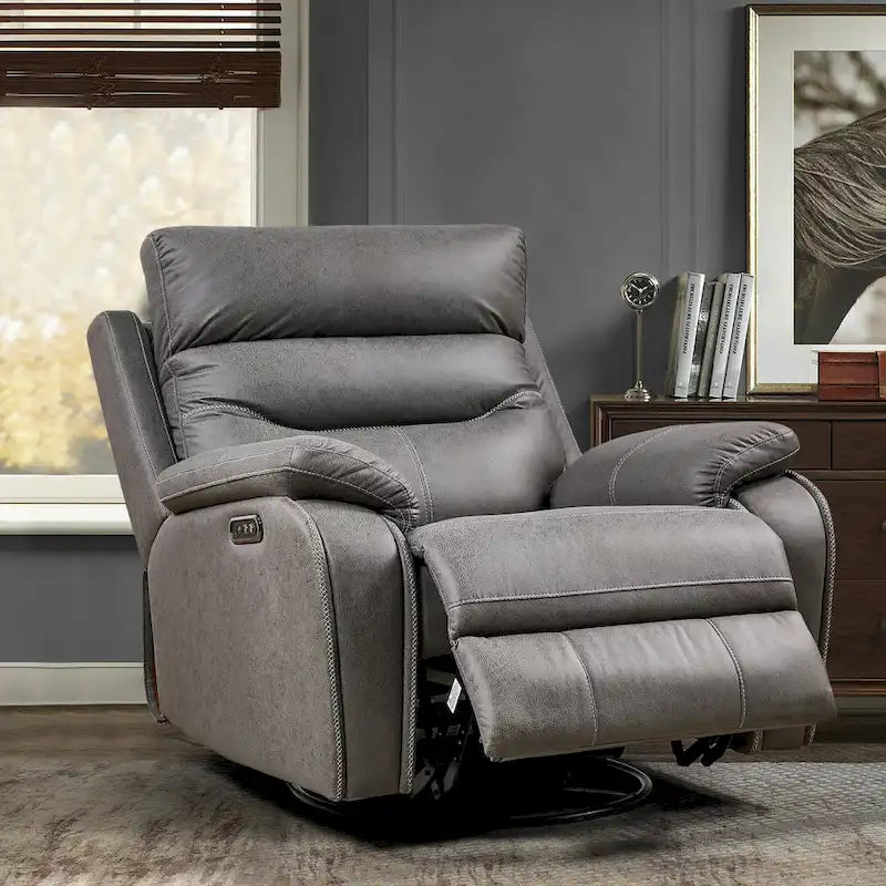 Christopher Knight Home - Fauteuil inclinable pivotant Liyasi Dual OKIN Motor avec position infinie, appui-tête électrique et chargement USB