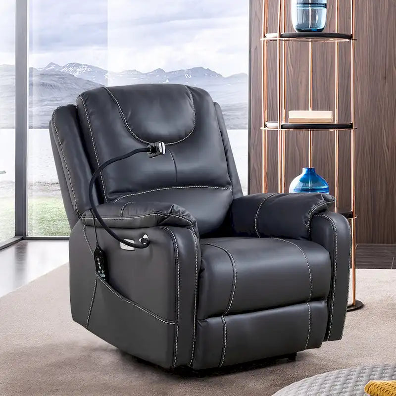 Fauteuil inclinable électrique Christopher Knight Home avec massage et ports de chargement USB