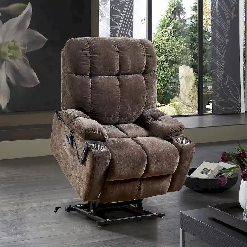 Fauteuil inclinable électrique Christopher Knight Home pour personnes âgées, position infinie, à plat 180° avec chauffage et massage