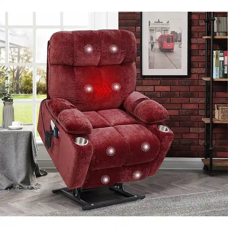Fauteuil inclinable électrique Christopher Knight Home pour personnes âgées, position infinie, à plat 180° avec chauffage et massage
