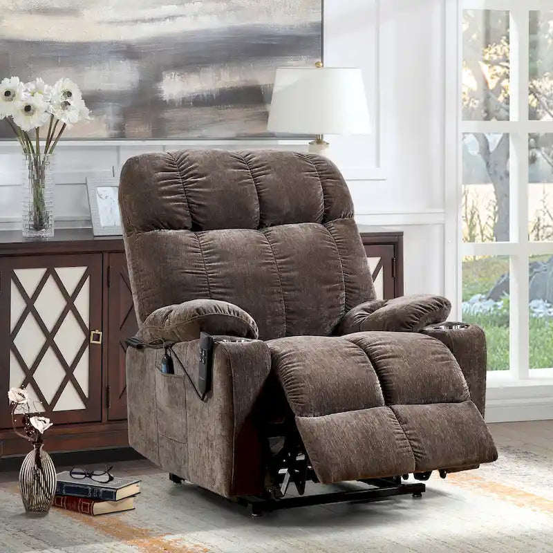 Fauteuil inclinable électrique Christopher Knight Home pour personnes âgées, position infinie, à plat 180° avec chauffage et massage