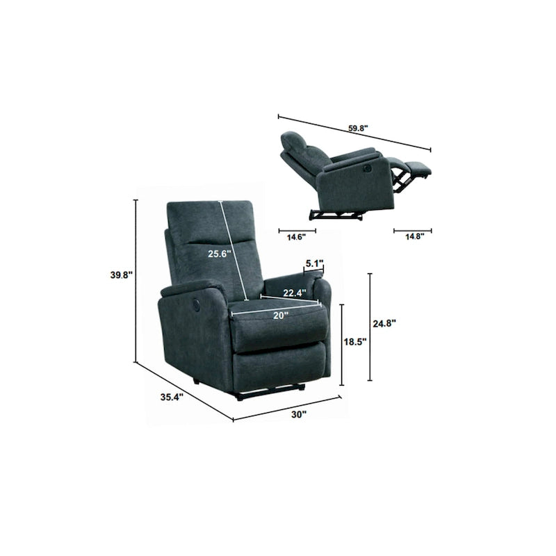 Christopher Knight Home - Fauteuil inclinable motorisé Hudson avec port USB