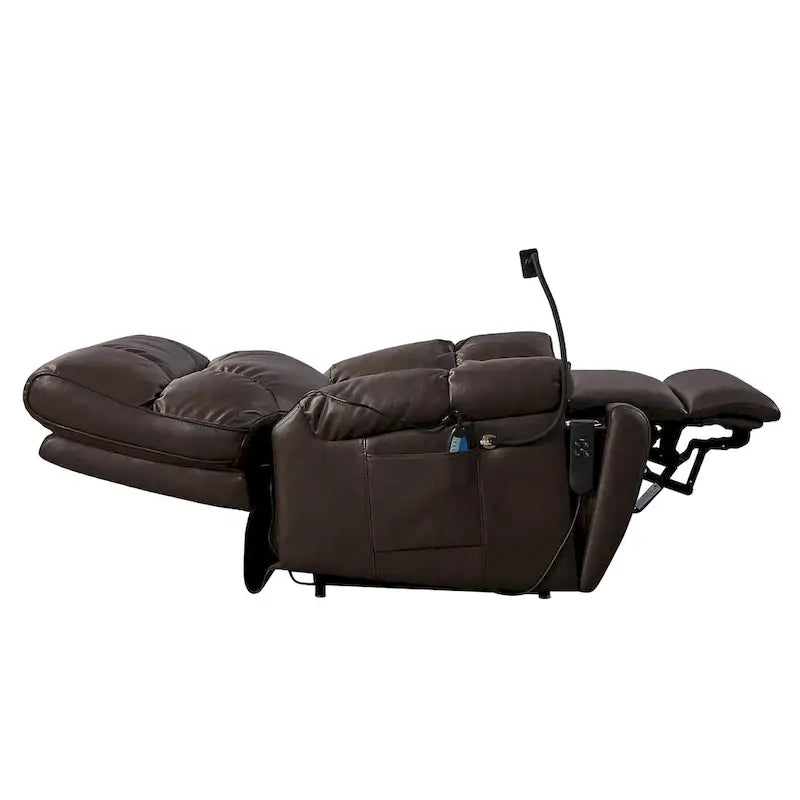Christopher Knight Home - Fauteuil inclinable électrique avec deux moteurs, fonction massage et chauffage, porte-gobelets et support de téléphone réglable