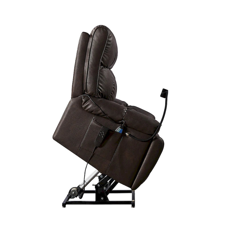 Christopher Knight Home - Fauteuil inclinable électrique avec deux moteurs, fonction massage et chauffage, porte-gobelets et support de téléphone réglable