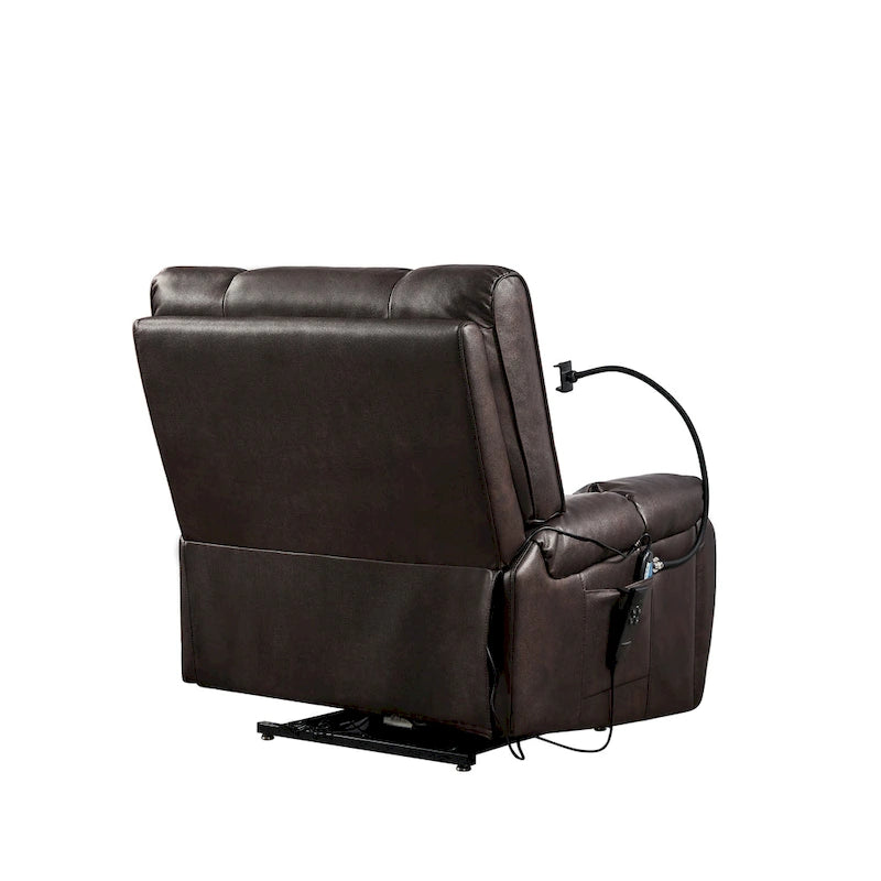 Christopher Knight Home - Fauteuil inclinable électrique avec deux moteurs, fonction massage et chauffage, porte-gobelets et support de téléphone réglable