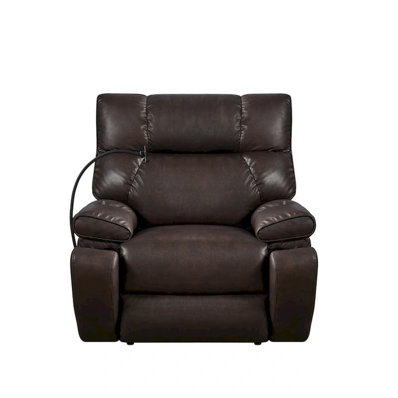 Christopher Knight Home - Fauteuil inclinable électrique avec deux moteurs, fonction massage et chauffage, porte-gobelets et support de téléphone réglable