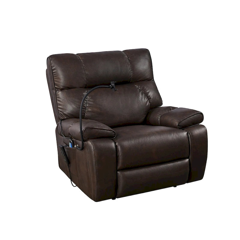 Christopher Knight Home - Fauteuil inclinable électrique avec deux moteurs, fonction massage et chauffage, porte-gobelets et support de téléphone réglable