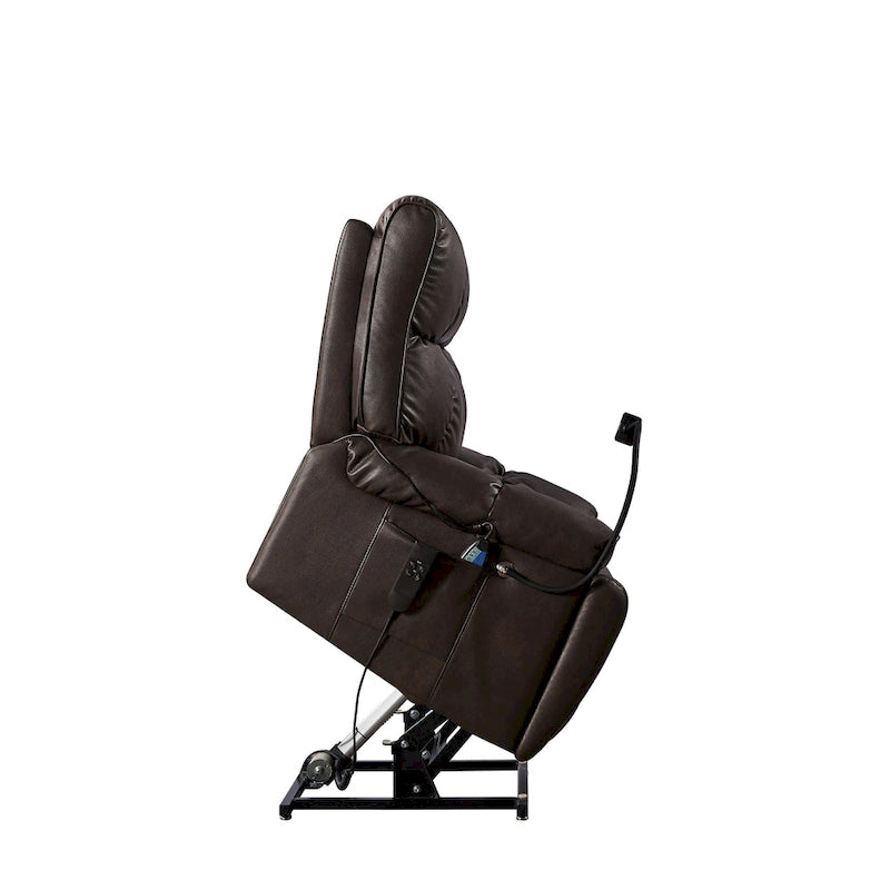 Christopher Knight Home - Fauteuil inclinable électrique avec deux moteurs, fonction massage et chauffage, porte-gobelets et support de téléphone réglable