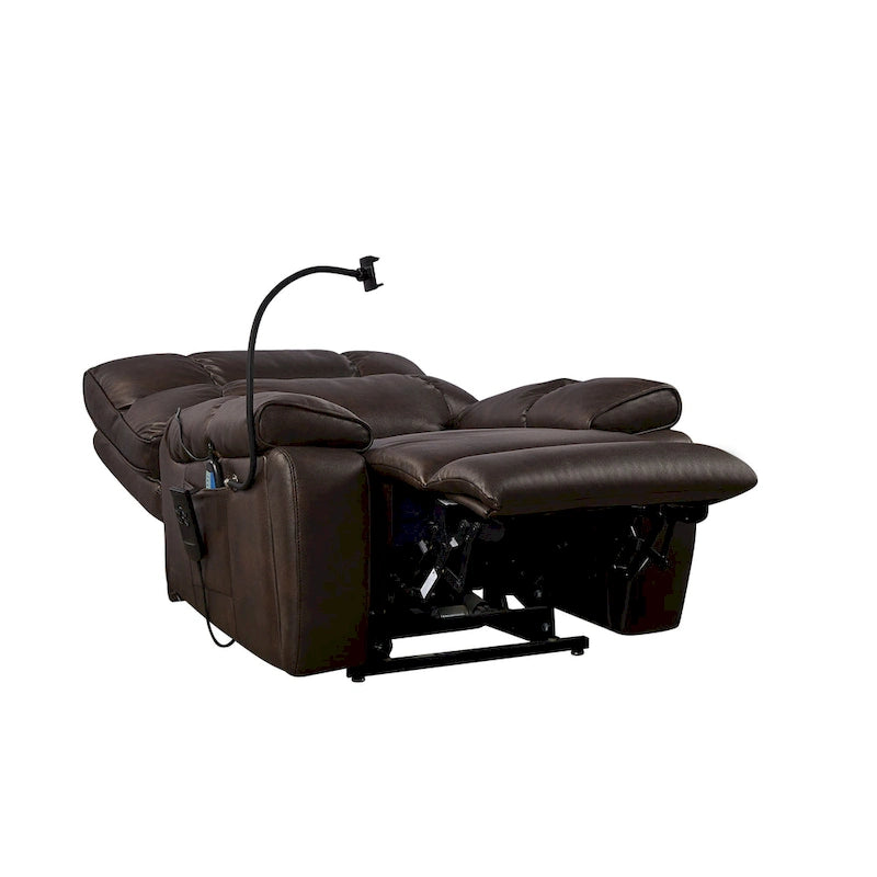 Christopher Knight Home - Fauteuil inclinable électrique avec deux moteurs, fonction massage et chauffage, porte-gobelets et support de téléphone réglable