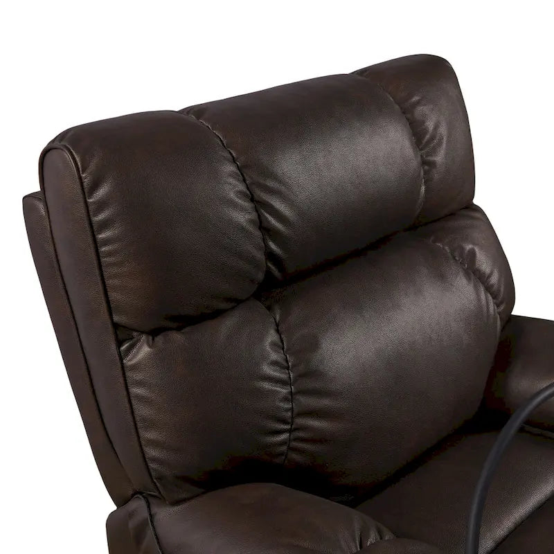 Christopher Knight Home - Fauteuil inclinable électrique avec deux moteurs, fonction massage et chauffage, porte-gobelets et support de téléphone réglable