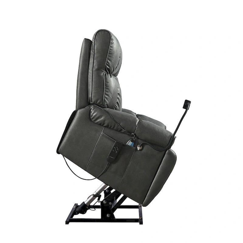 Christopher Knight Home - Fauteuil inclinable électrique avec deux moteurs, fonction massage et chauffage, porte-gobelets et support de téléphone réglable