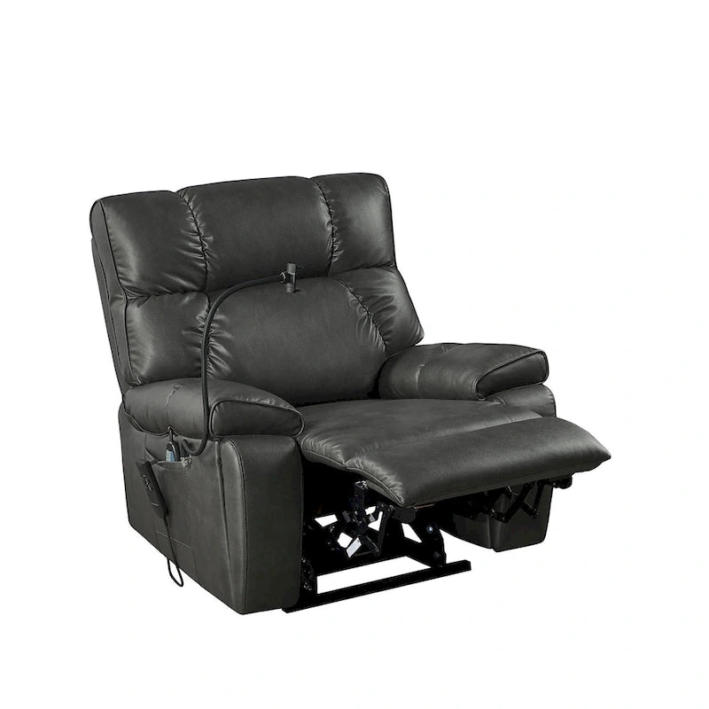 Christopher Knight Home - Fauteuil inclinable électrique avec deux moteurs, fonction massage et chauffage, porte-gobelets et support de téléphone réglable