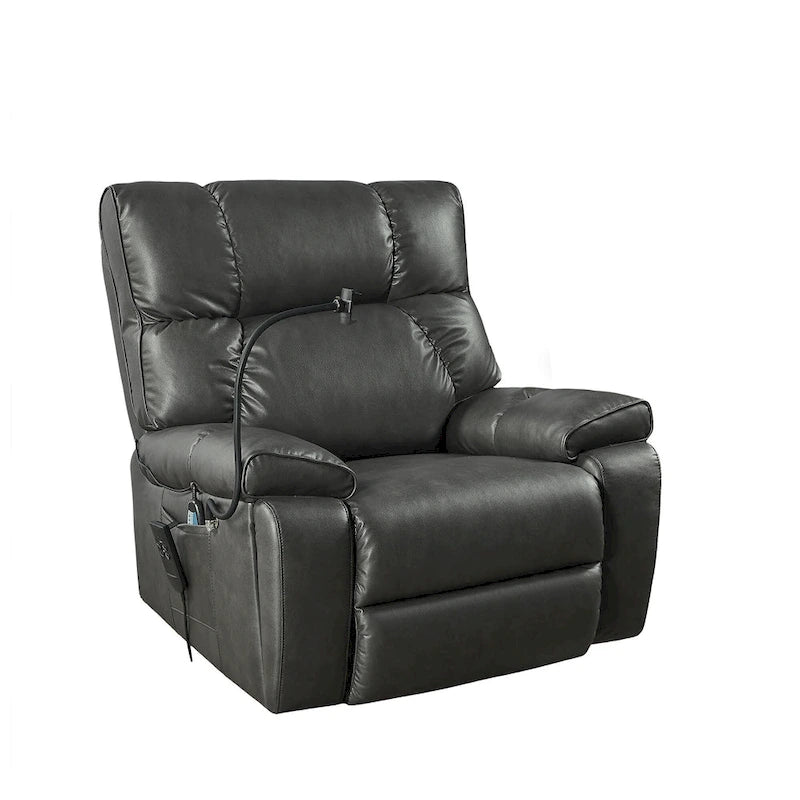 Christopher Knight Home - Fauteuil inclinable électrique avec deux moteurs, fonction massage et chauffage, porte-gobelets et support de téléphone réglable