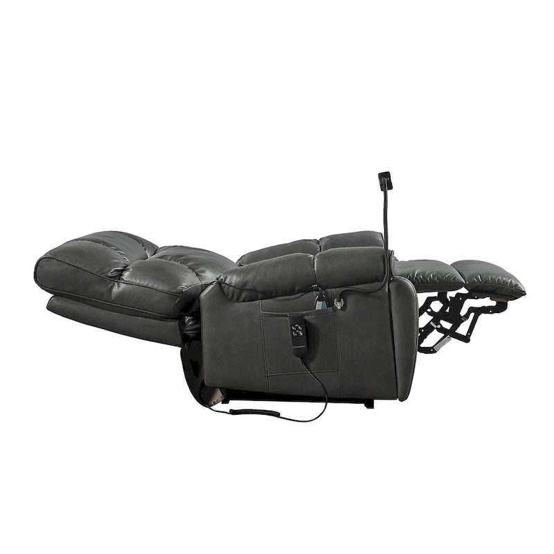 Christopher Knight Home - Fauteuil inclinable électrique avec deux moteurs, fonction massage et chauffage, porte-gobelets et support de téléphone réglable