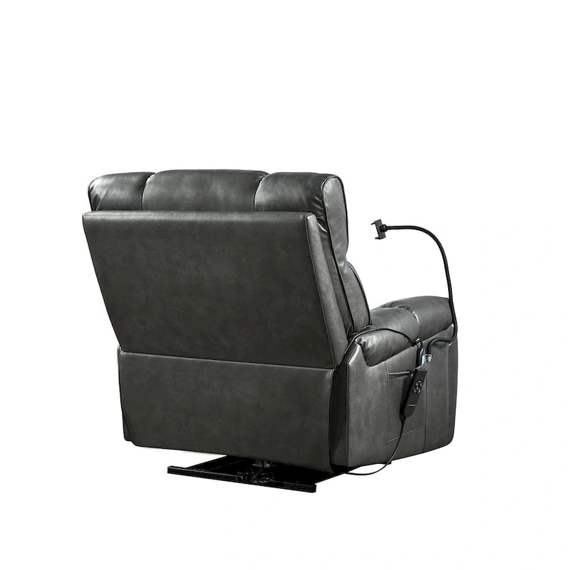 Christopher Knight Home - Fauteuil inclinable électrique avec deux moteurs, fonction massage et chauffage, porte-gobelets et support de téléphone réglable