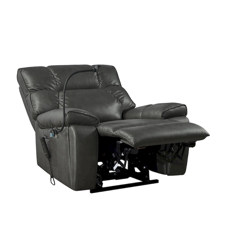 Christopher Knight Home - Fauteuil inclinable électrique avec deux moteurs, fonction massage et chauffage, porte-gobelets et support de téléphone réglable