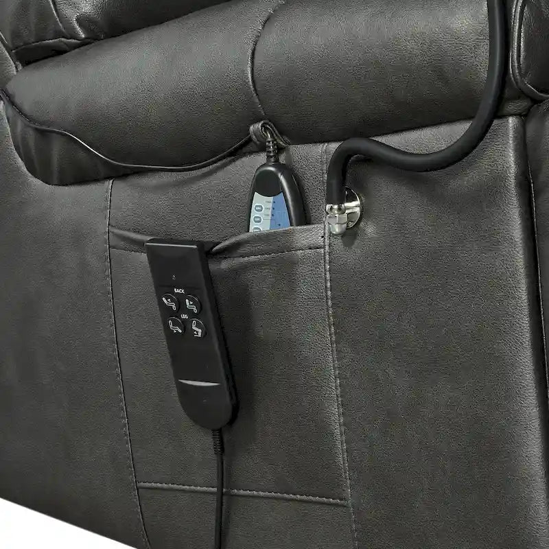 Christopher Knight Home - Fauteuil inclinable électrique avec deux moteurs, fonction massage et chauffage, porte-gobelets et support de téléphone réglable