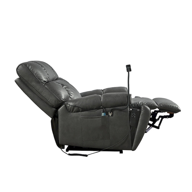 Christopher Knight Home - Fauteuil inclinable électrique avec deux moteurs, fonction massage et chauffage, porte-gobelets et support de téléphone réglable