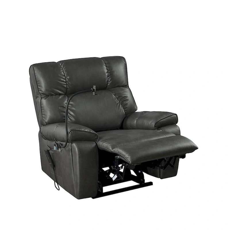 Christopher Knight Home - Fauteuil inclinable électrique avec deux moteurs, fonction massage et chauffage, porte-gobelets et support de téléphone réglable
