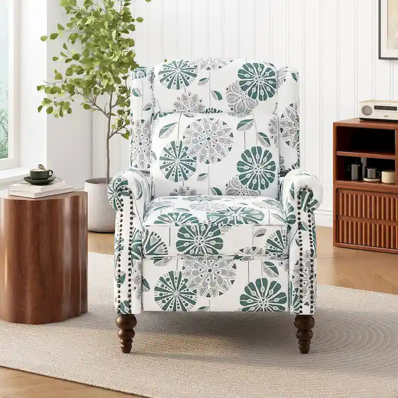 Fauteuil inclinable rembourré Barnn avec dossier à oreilles par Christopher Knight Home