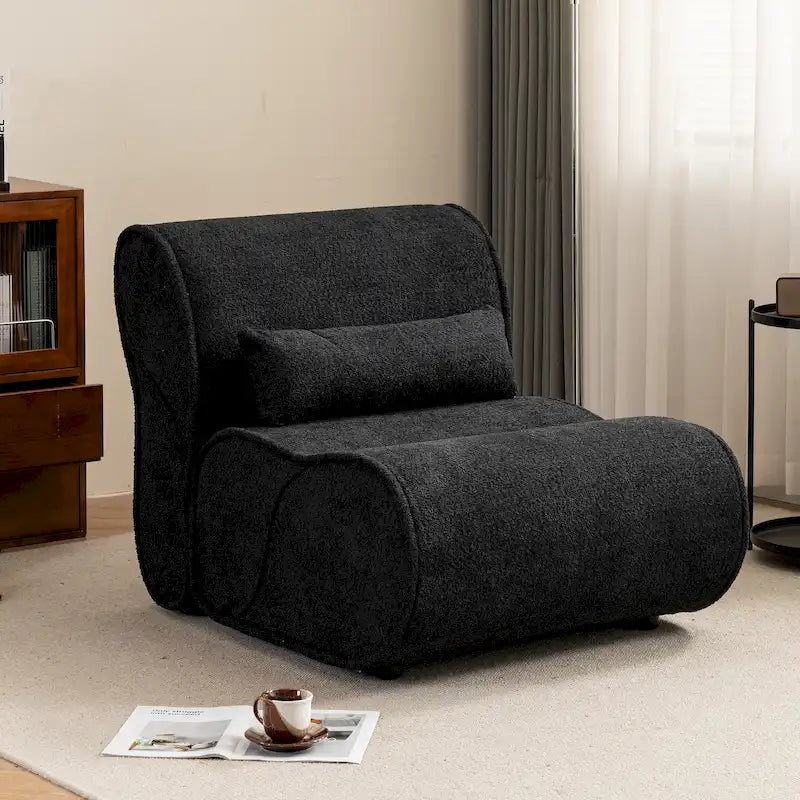GDFStudio - Fauteuil inclinable intemporel en tissu Amelia avec design ergonomique et oreillers assortis
