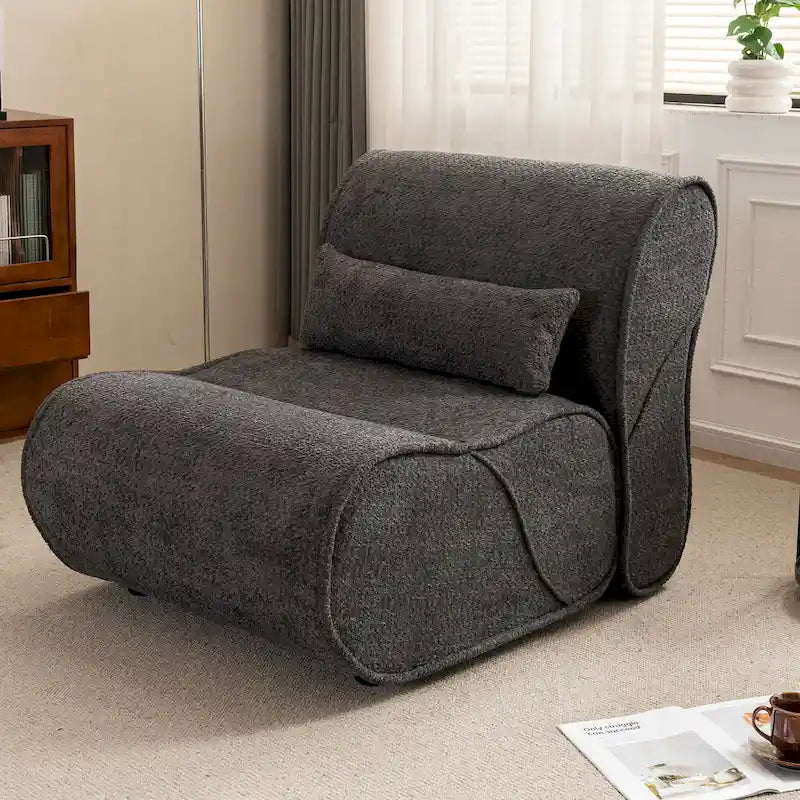 GDFStudio - Fauteuil inclinable intemporel en tissu Amelia avec design ergonomique et oreillers assortis