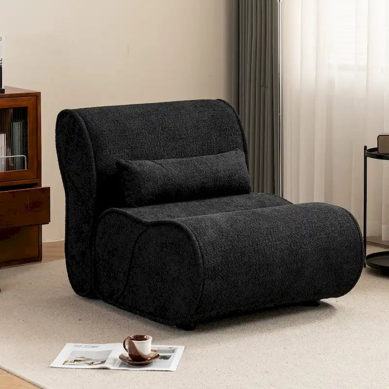 GDFStudio - Fauteuil inclinable intemporel en tissu Amelia avec design ergonomique et oreillers assortis