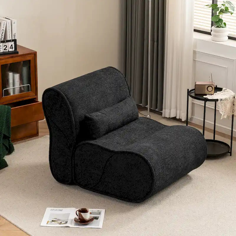 GDFStudio - Fauteuil inclinable intemporel en tissu Amelia avec design ergonomique et oreillers assortis