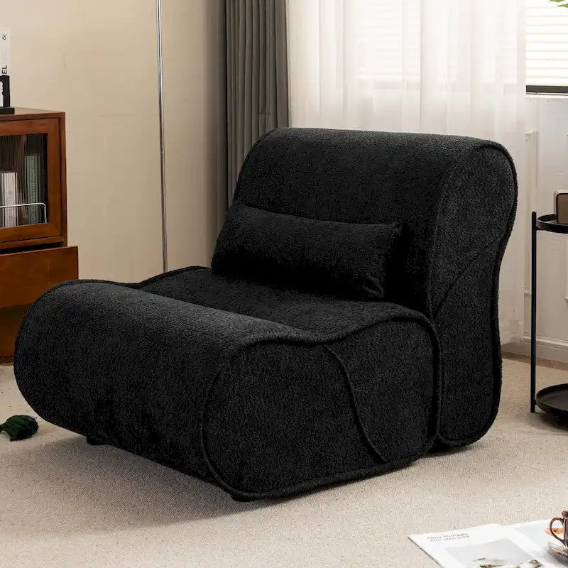 GDFStudio - Fauteuil inclinable intemporel en tissu Amelia avec design ergonomique et oreillers assortis