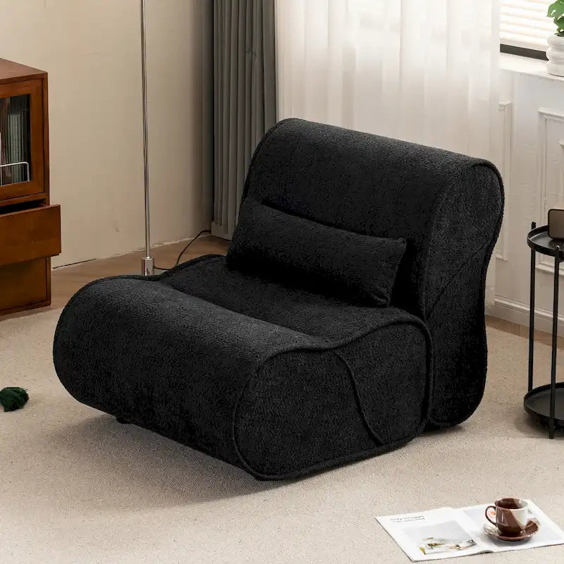 GDFStudio - Fauteuil inclinable intemporel en tissu Amelia avec design ergonomique et oreillers assortis