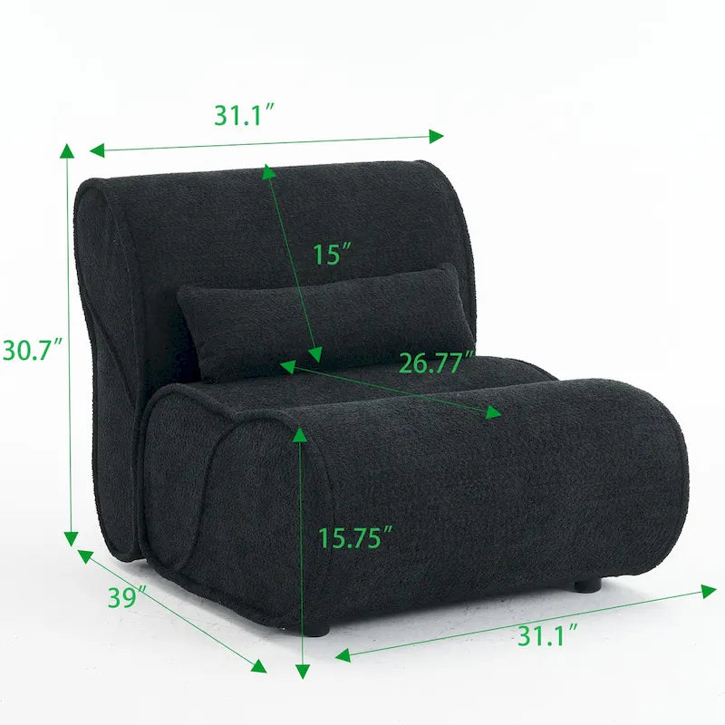 GDFStudio - Fauteuil inclinable intemporel en tissu Amelia avec design ergonomique et oreillers assortis