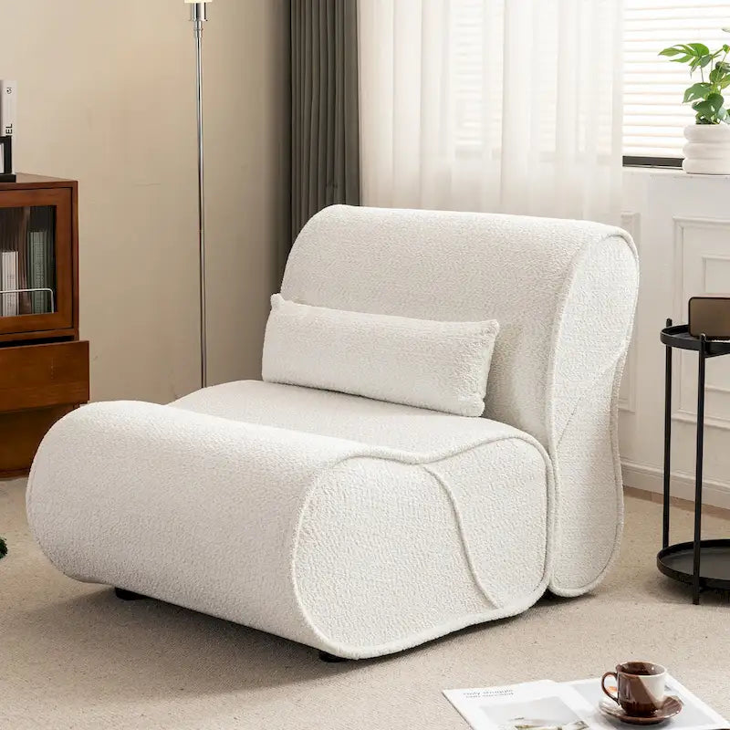 GDFStudio - Fauteuil inclinable intemporel en tissu Amelia avec design ergonomique et oreillers assortis