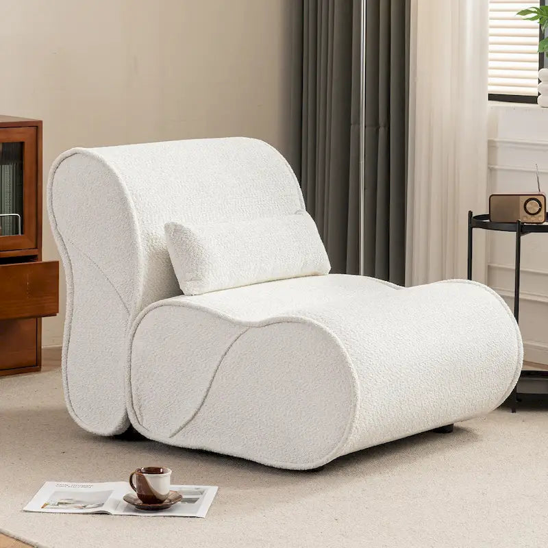 GDFStudio - Fauteuil inclinable intemporel en tissu Amelia avec design ergonomique et oreillers assortis