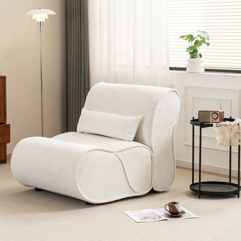 GDFStudio - Fauteuil inclinable intemporel en tissu Amelia avec design ergonomique et oreillers assortis