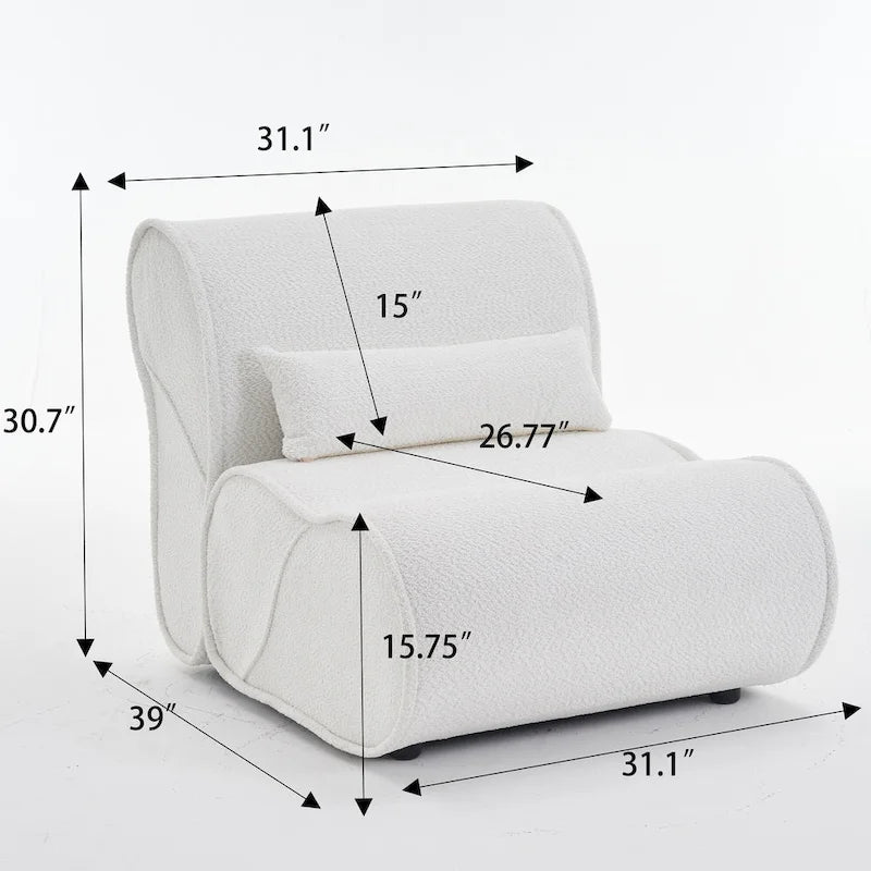 GDFStudio - Fauteuil inclinable intemporel en tissu Amelia avec design ergonomique et oreillers assortis