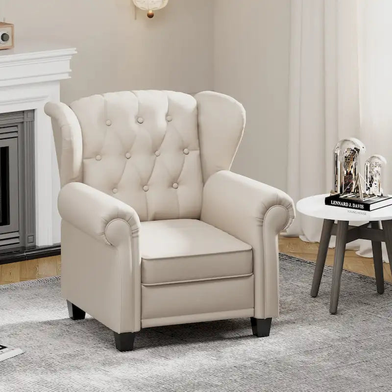 Fauteuil inclinable moderne capitonné à dossier poussoir